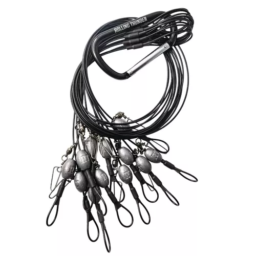 12 Pack 48" 2 oz Stainless Steel Decoy Rigs by Rolling Thunder