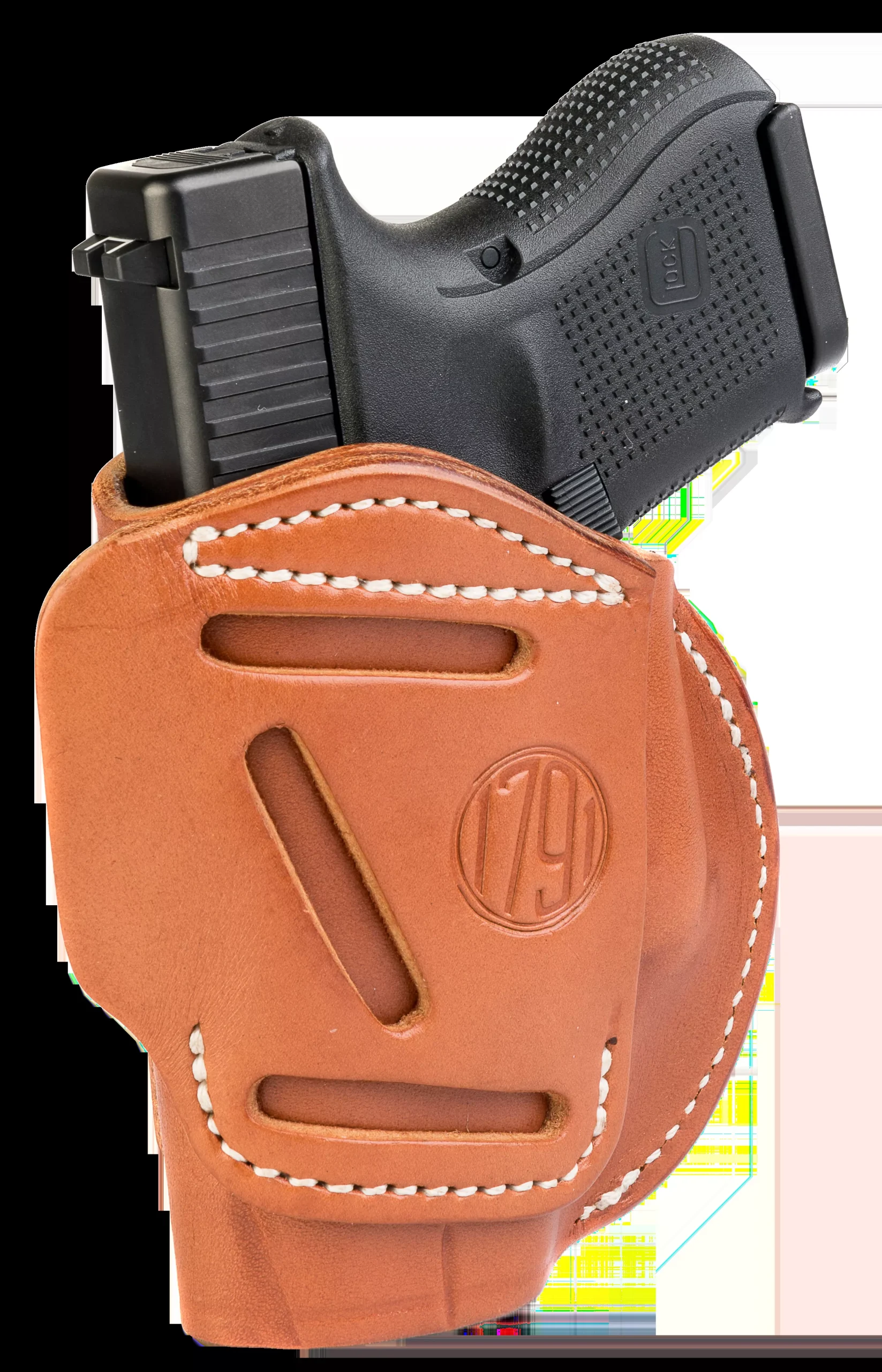 1971 Gunleather 4 WAY IWB/OWB for GLOCK 26 MP9 SR9 BROWN Right Hand