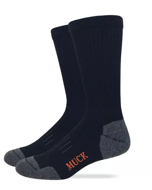 2 Pair of Men's Ultra-Dri Black Crew Socks by Muck Boot