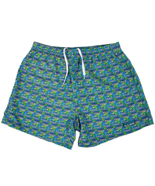 90s Retro Swim Trunk in Green by Old Row