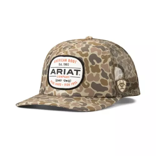 Adult Duck Camo Patch Mesh Snapback Hat by Ariat