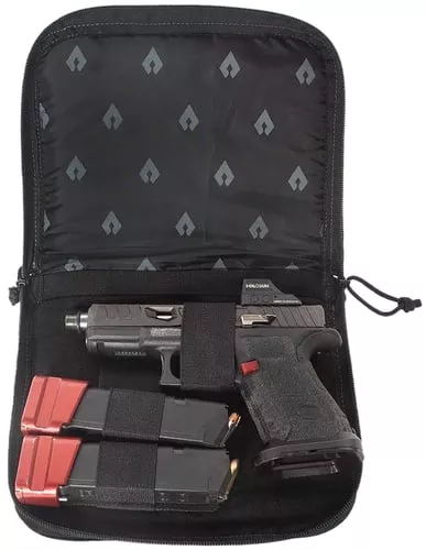 Advance Warrior Solutions SPC9 Single Pistol Case9.50" Long Black Durable Soft Fabric Compatible w/ Most Standard Sized Pistols