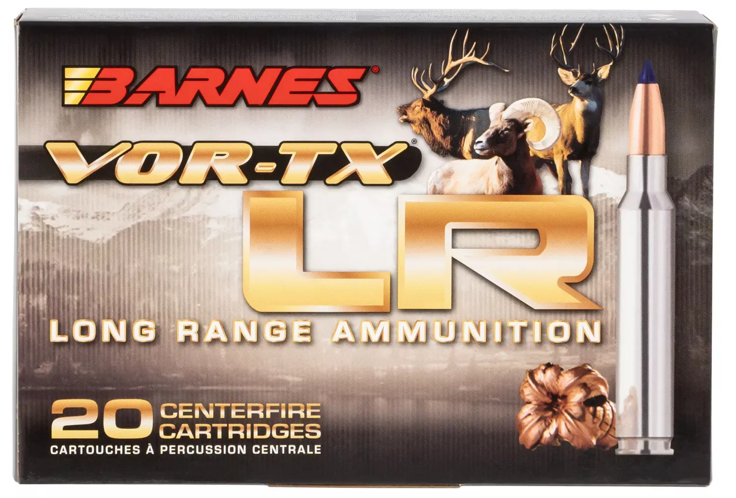 Barnes VOR-TX Long Range 7mm Rem Mag 139 Gr. LRX Boat Tail 20/Box