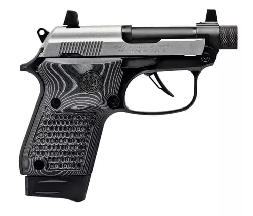 Beretta USA J20X22R8M3 20X Bobcat Bug Out Bag Micro Frame 22 LR 8+1 2.80" Black Threaded Tip-Up Barrel, Inox ELS/Serrated Slide, Black Polymer Frame w/Beavertail, Helica Texture Grip