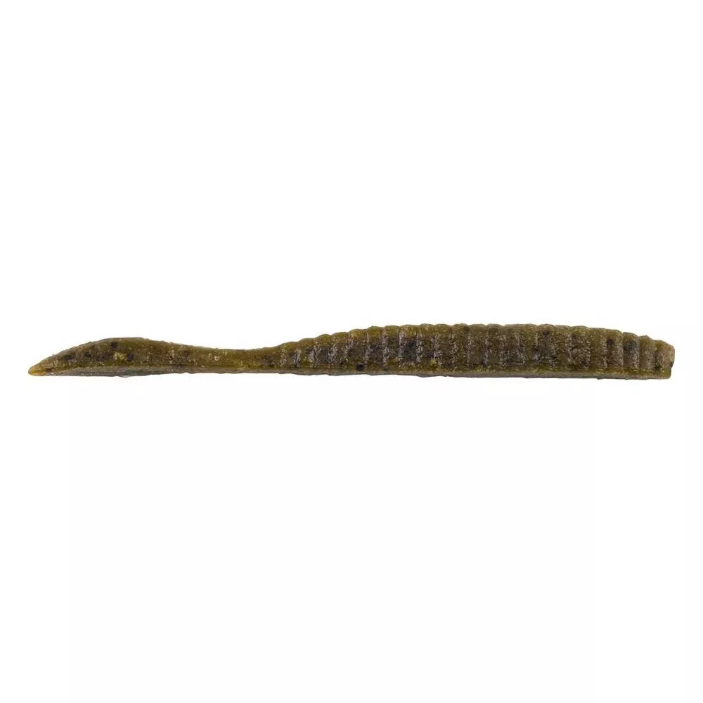 Berkley PowerBait MaxScent Flat Worm-Green Pumpkin-3.6"