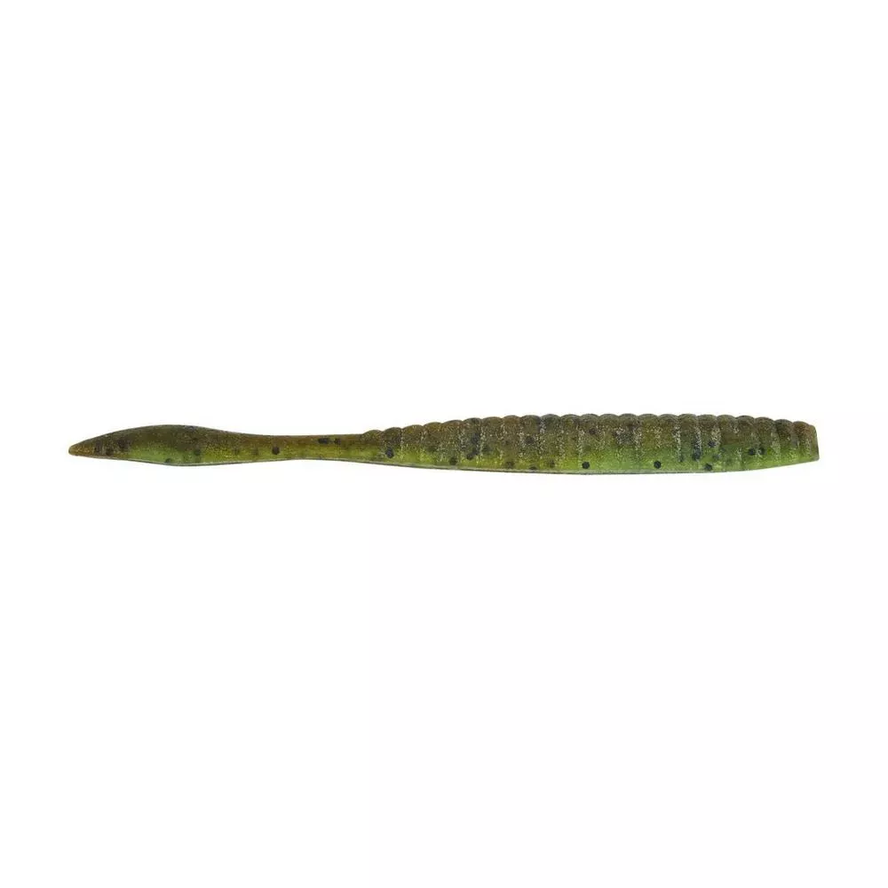 Berkley PowerBait MaxScent Flat Worm-Green Pumpkin Watermelon-4.25"