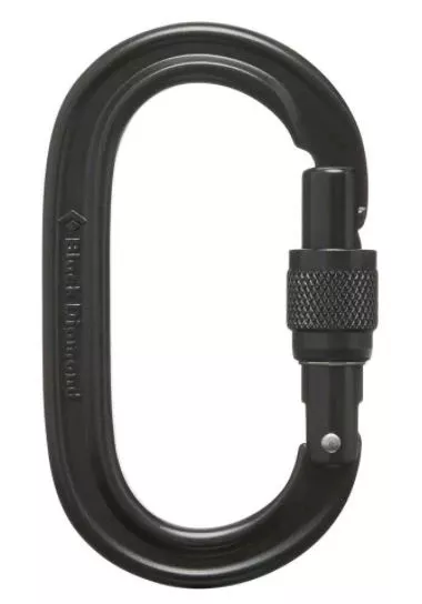 Black Diamond Oval Keylock Screwgate Carabiner by Trophyline