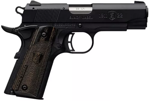 BROWNING 1911-22 BLACK LABEL COMPACT 22LR 3.62" FS BLK/LAM*