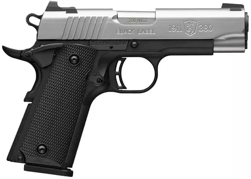 BROWNING 1911-380 STAINLESS 380ACP 3.58"COMP 8RD BLK/SS*