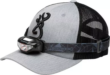 Browning Cap/Headlamp Combo Gray/Black 100 Lumen