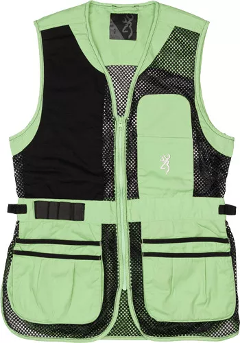 Browning Women's Mesh Shooting Vest Black/Neomint Large