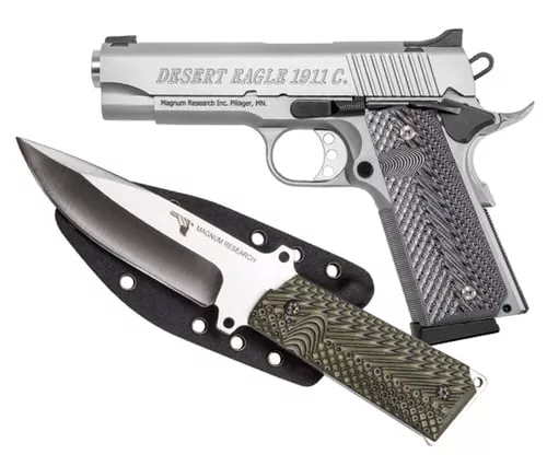DE 1911 45ACP 4.33" 8RD SS FS W/KNFE