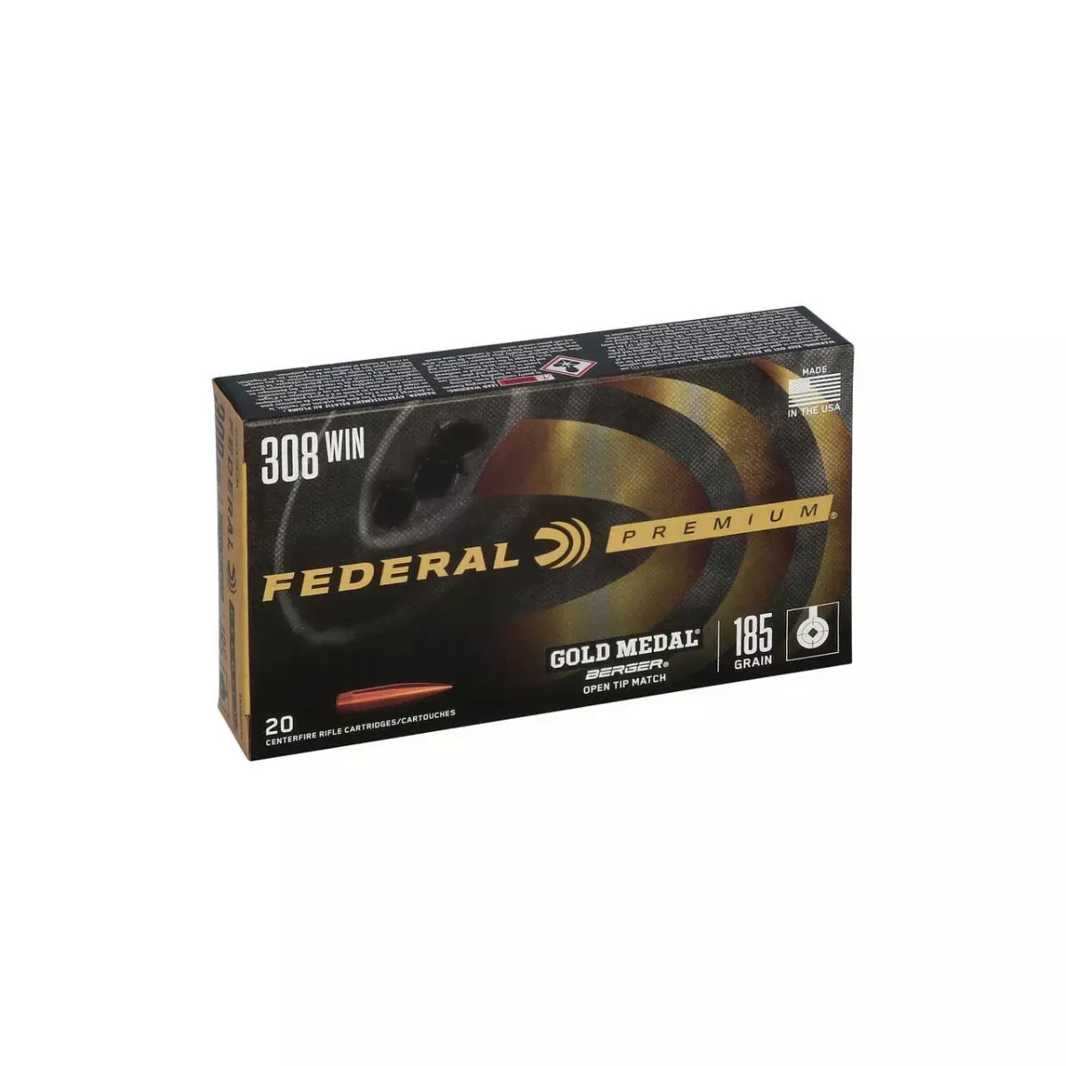 Federal gold medal 308 WIN 185GR Berger 20rd