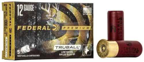 Federal Premium Truball 12ga 2-3/4 Inch 1oz 438gr 1300fps Slug Low Recoil Shotgun Ammunition