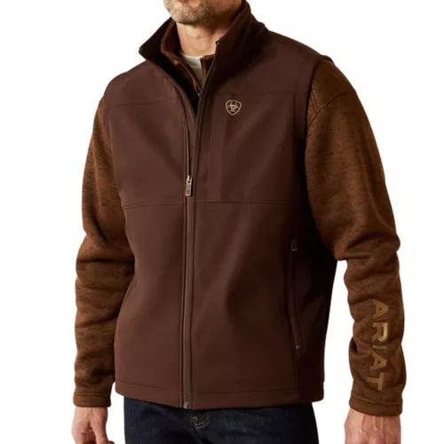 Men's Coffee and Brown Vernon Softshell Vest by Ariat