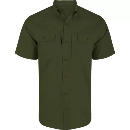 Men's Wingshooter Trey Solid Short Sleeve Button Up Shirt by Drake