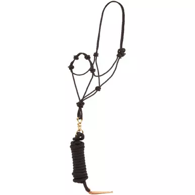 MUSTANG Training Black Halter with Horsemanship Lead (8004-D)