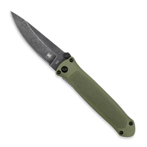 OD Green Quick Strike Hidden Release 3.25" Blade Folding Knife by CobraTec