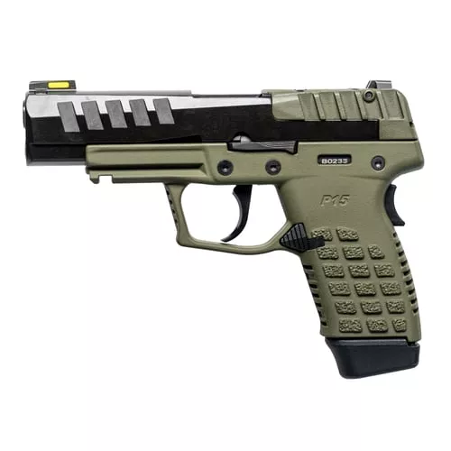 P15 9MM 10+1 BLK/GRN CA | BLACK SLIDE/GREEN FRAME