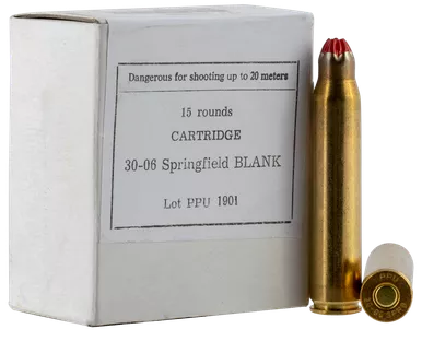 PPU 30-06 Springfield Blank Ammo Box of 15