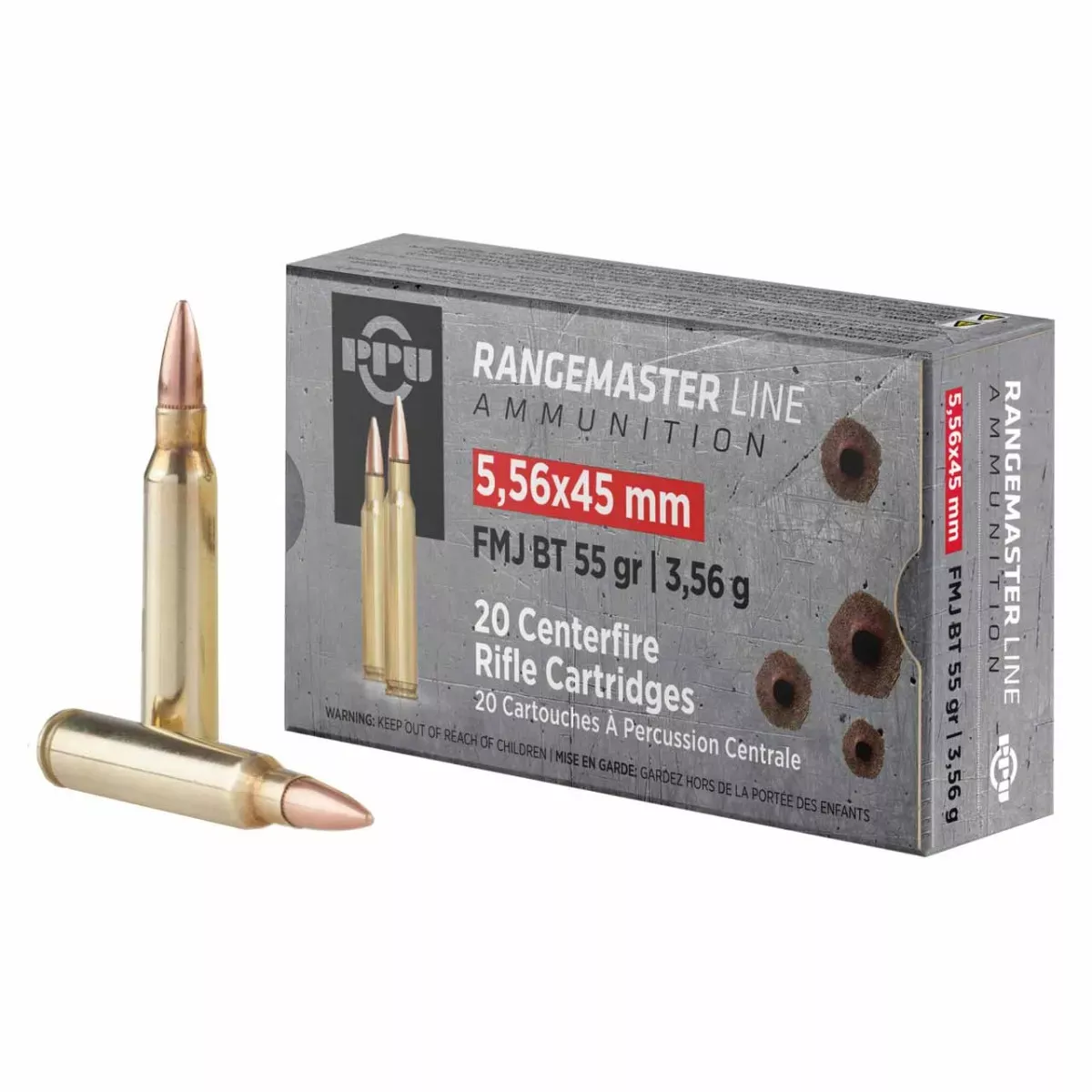PPU 5.56x45mm NATO 55gr FMJ 20rd