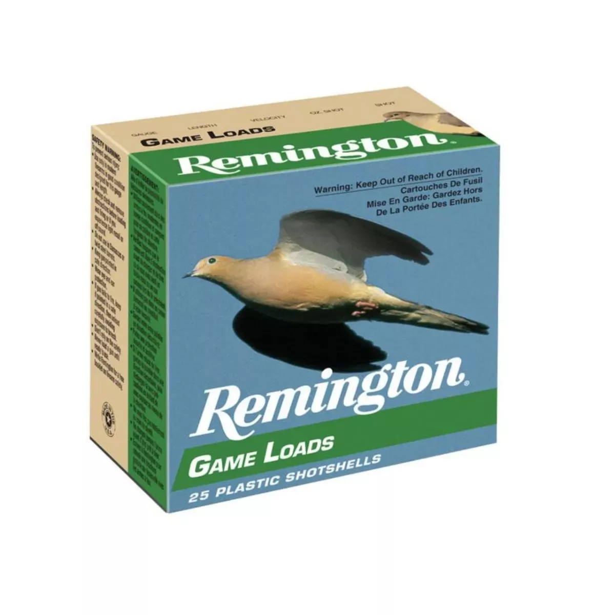 Remington Game Loads 20ga 2-3/4" 7/8 oz #7.5 Lead Shot 25 Shells Per Box