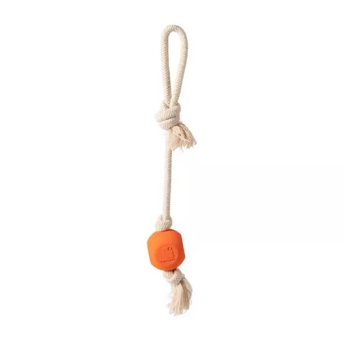 Rubber Ball Dog Rope Training Pull Toy by Carhartt