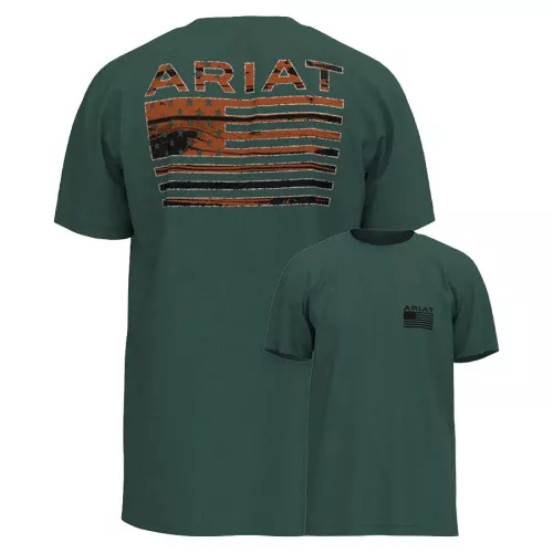 Rustic Wood Flag Short Sleeve Tee Shirt by Ariat