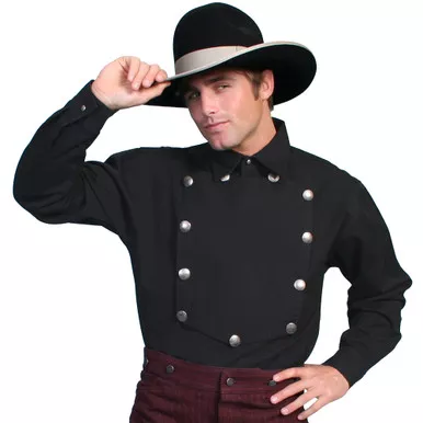 SCULLY Mens RangeWear Long Sleeve Bib Shirt