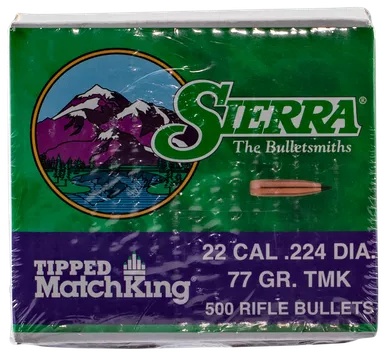 Sierra Bullets .22 .224" 77gr TMK 500/Box