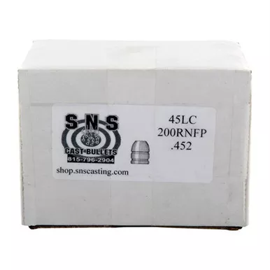 Sns Cast Bullets .45 Caliber 200 Grain RNFP Lead Bullets, 500 Count