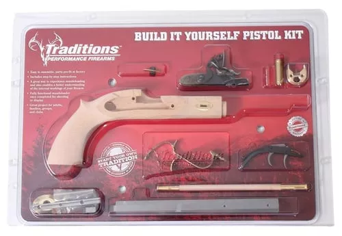 Traditions KPC50902 Trapper Pistol Kit 50 Cal Flintlock 9.75" Blued Octagon Barrel Unfinished Wood Frame Grip Sidelock Action