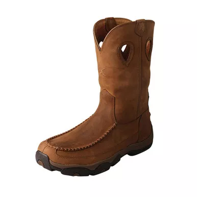 TWISTED X Men's Work 11in Comp Toe Pull-On Distressed Saddle/Saddle WP Hiker Boot (MHKBCW1)