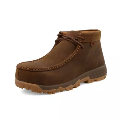 TWISTED X Women's Work Comp Toe Distressed Saddle Chukka Boot with CellStretch (WXCC001)