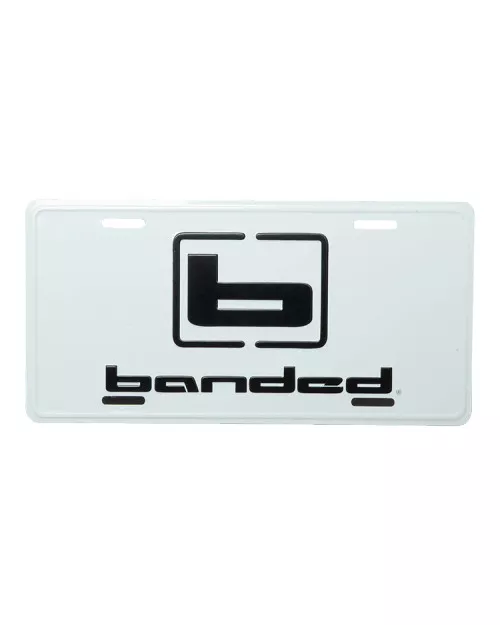 White & Black License Plate by Banded