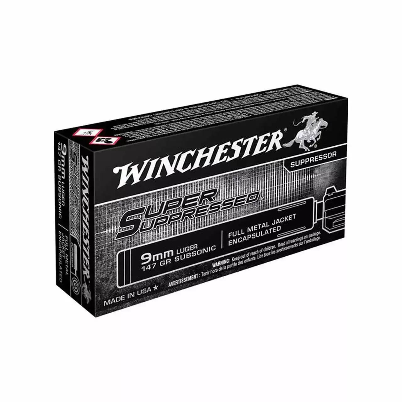 Winchester 9mm Suppressor 147gr 50rd - Box