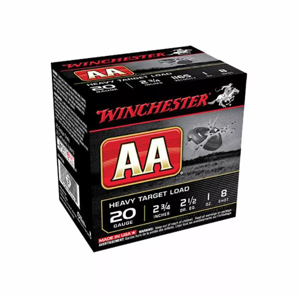 Winchester AA Heavy Target 20ga 2-3/4" 1oz #8 25rd