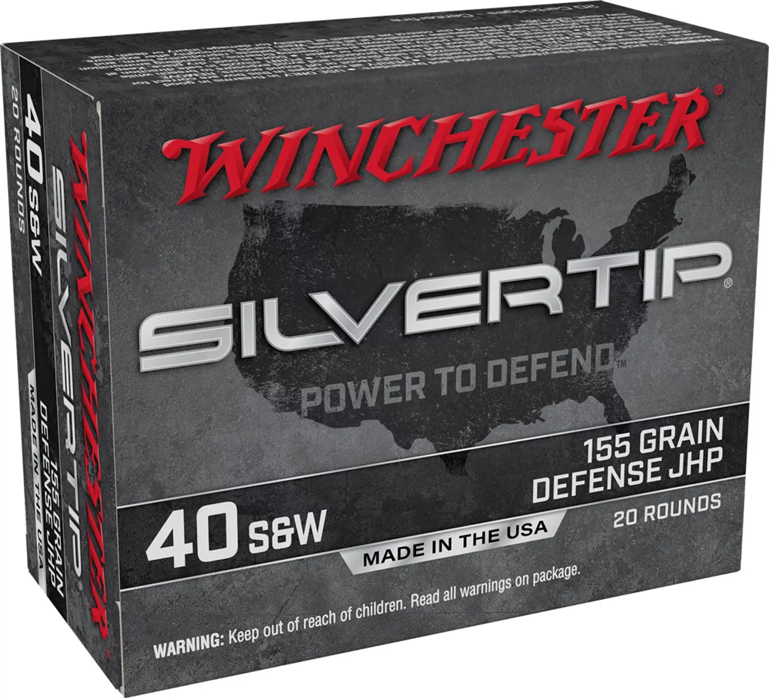 Winchester Ammo Silvertip 40 S&W 155 gr Silvertip Jacket Hollow Point 20 Per Box