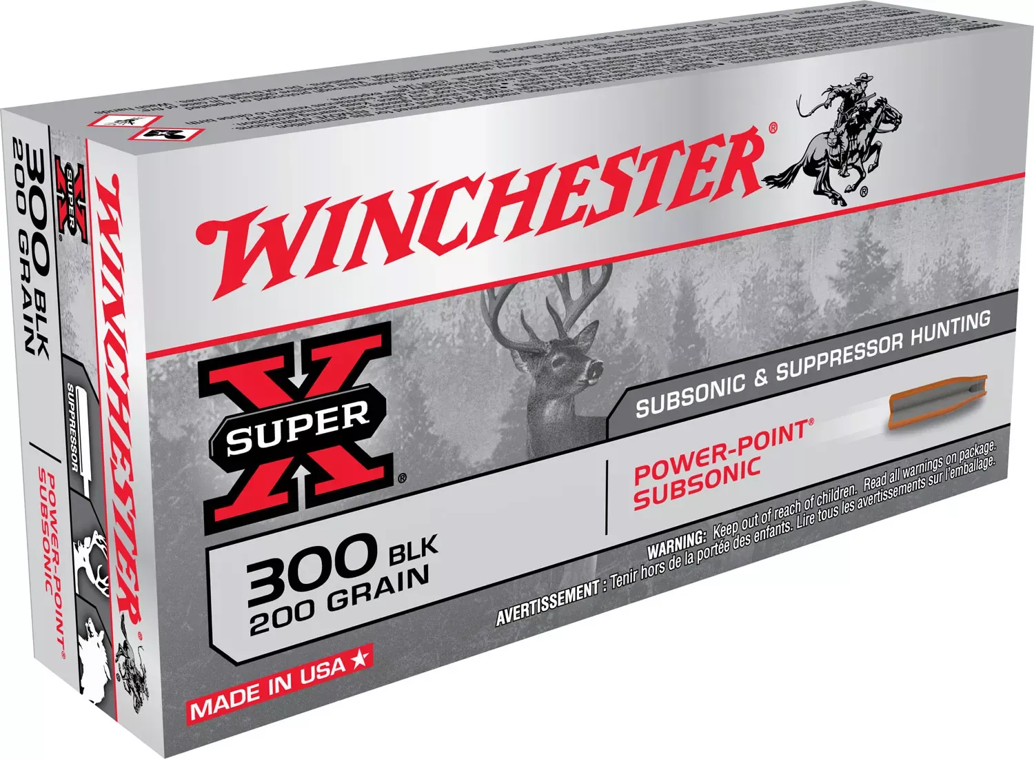 Winchester Super-X 300 Blackout 200 Gr. Power-Point Subsonic 20/Box
