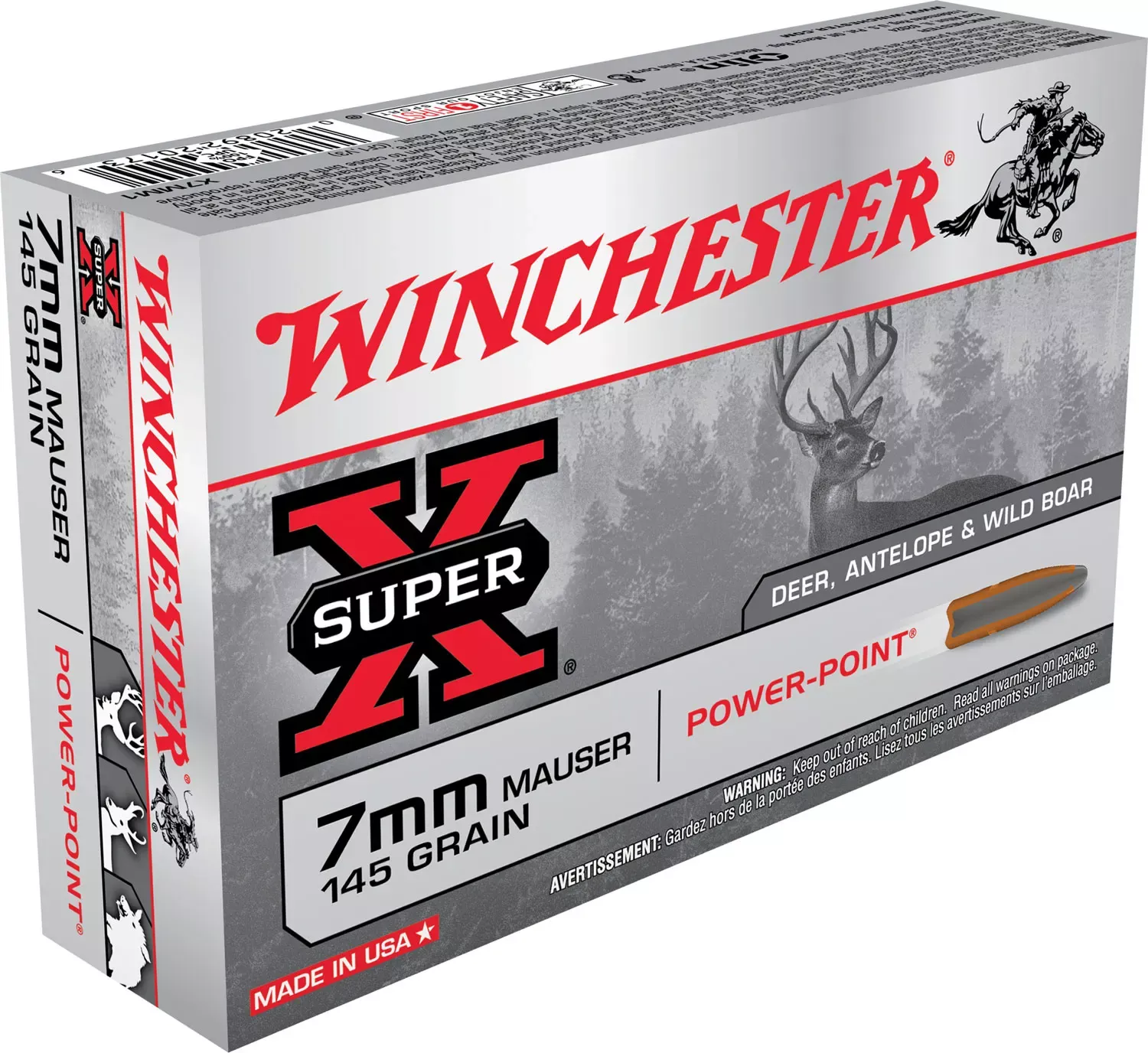 Winchester Super-X 7mm Mauser 145 Gr. Power-Point 20/Box