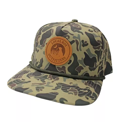 Youth Leather Patch Perforated Snapback Rope Hat by Local Boy