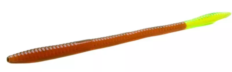 Zoom Trick Worm - Motor Oil Chartreuse